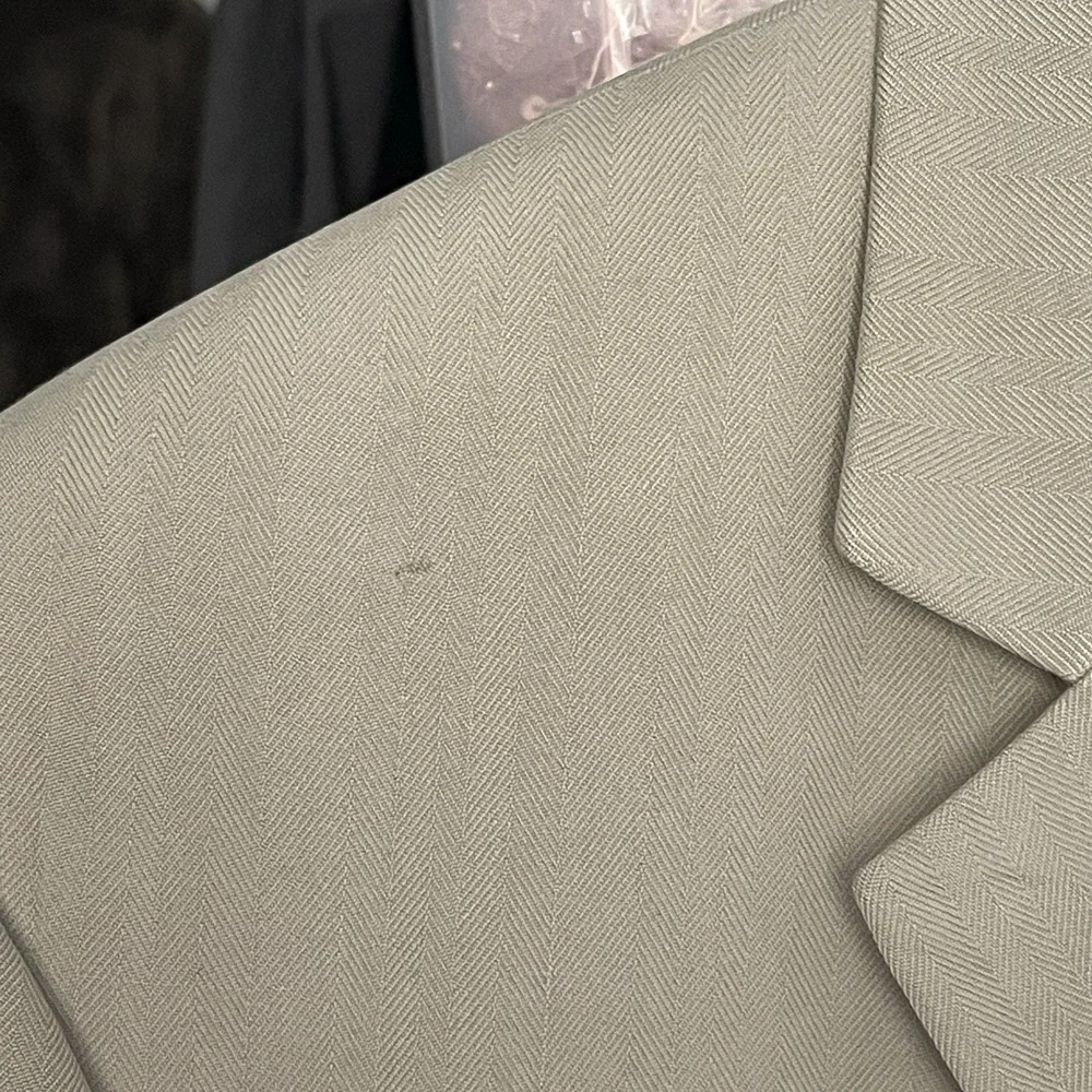 Joseph & Feiss Mens Blazer 100% Silk‎ 42R Tan Herringbone Sport Coat Career